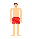 Guy in underpants isolated. Man in underwear. Vector illustration