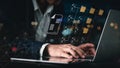 A guy using a Document Management System (DMS), an online documentation database, and process automation to handle files Royalty Free Stock Photo