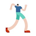 Guy is walking isolated. Man walk vector illustration