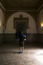 Guy watching the Alcazar of Seville at day , Seville , Spain