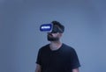 Guy Wearing Virtual Reality Goggles Inside A Metaverse