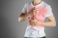 Guy in white shirt scratching his body. Scabies. Scratch the bod Royalty Free Stock Photo