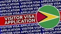 Guyana Circular Flag with Visitor Visa Application Titles Royalty Free Stock Photo