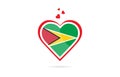 Guyana country flag inside love heart creative logo design Royalty Free Stock Photo