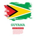 Guyana Flag with Brush Strokes. Independence Day
