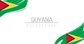 Guyana flag brush style background with stripes. Stock vector illustration isolated on white background