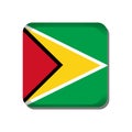 Guyana flag  button icon isolated on white background Royalty Free Stock Photo