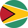 Guyana flag button on white background Royalty Free Stock Photo