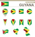 Guyana Flag Collection Royalty Free Stock Photo