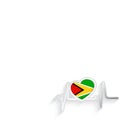 Guyana flag heart shaped isolated on white Royalty Free Stock Photo