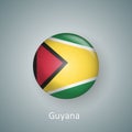 Guyana flag icon circle 3d gradient isolated Royalty Free Stock Photo