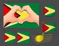 Guyana flag icon Royalty Free Stock Photo