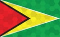 Guyana flag illustration. Futuristic Guyanese flag graphic with abstract hexagon background vector. Guyana national flag Royalty Free Stock Photo