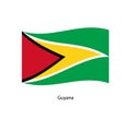 Guyana flag. Isolated national flag of Guyana. Waving flag of the Co-operative Republic of Guyana. Royalty Free Stock Photo