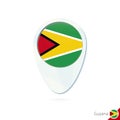 Guyana flag location map pin icon on white background Royalty Free Stock Photo