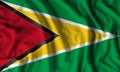 Guyana flag realistic waving