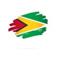 Guyana flag. Vector illustration. rush strokes are drawn by hand Royalty Free Stock Photo