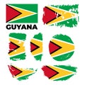 Guyana flag. Vector illustration on a white Royalty Free Stock Photo