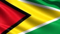 Guyana flag, with waving fabric texture Royalty Free Stock Photo
