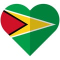 Guyana flat heart flag Royalty Free Stock Photo