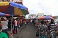 Guyana, Georgetown: Customers and Sales Booths at Stabroek Market Royalty Free Stock Photo