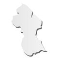 Guyana - grey 3d-like silhouette map of country area with dropped shadow. Simple flat vector illustration Royalty Free Stock Photo