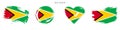 Guyana hand drawn grunge style flag icon set. Free brush stroke flat vector illustration isolated on white Royalty Free Stock Photo