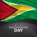 Guyana happy independence day greeting card, banner, vector illustration