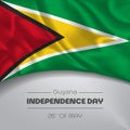 Guyana happy independence day greeting card, banner vector illustration