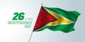 Guyana happy independence day vector banner, greeting card