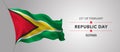 Guyana happy republic day greeting card, banner with template text vector illustration Royalty Free Stock Photo