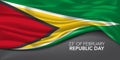 Guyana happy republic day greeting card, banner with template text vector illustration Royalty Free Stock Photo