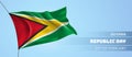 Guyana happy republic day greeting card, banner vector illustration Royalty Free Stock Photo