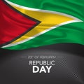 Guyana happy republic day greeting card, banner, vector illustration Royalty Free Stock Photo