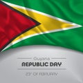 Guyana happy republic day greeting card, banner vector illustration