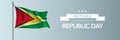 Guyana happy republic day greeting card, banner vector illustration Royalty Free Stock Photo