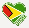 Guyana heart flag badge. Royalty Free Stock Photo