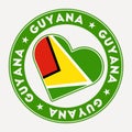 Guyana heart flag badge. Royalty Free Stock Photo
