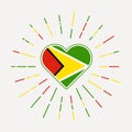 Guyana heart with flag of the country. Royalty Free Stock Photo