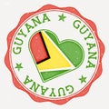 Guyana heart flag logo. Royalty Free Stock Photo