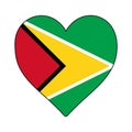 Guyana Heart Shape Flag. Love Guyana. Visit Guyana. South America. Latin America. Vector Illustration Graphic Royalty Free Stock Photo