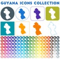 Guyana icons collection. Royalty Free Stock Photo