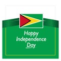 Guyana Independence Day card or poster design with the Guyanese flag. National day vector illustration