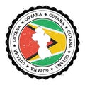 Guyana map and flag in vintage rubber stamp of. Royalty Free Stock Photo