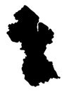 Guyana map silhouette vector Royalty Free Stock Photo