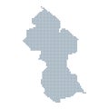 Guyana Map - Vector Pixel Solid Contour