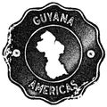 Guyana map vintage stamp. Royalty Free Stock Photo