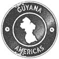 Guyana map vintage stamp. Royalty Free Stock Photo