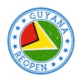 Guyana Reopening Stamp. Royalty Free Stock Photo