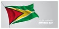 Guyana republic day greeting card, banner, horizontal vector illustration. Royalty Free Stock Photo
